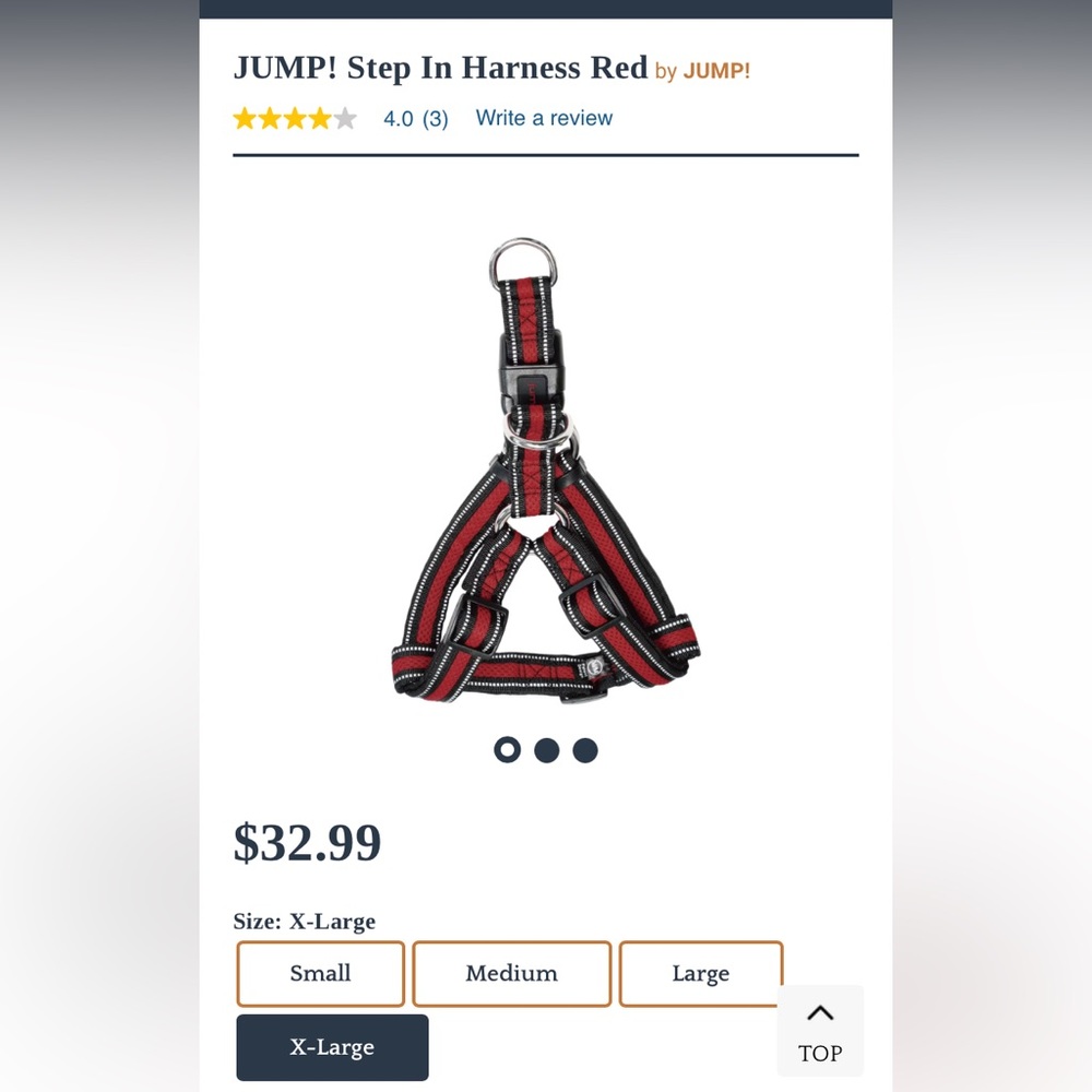 Jump! Red and black, step in dog harness. XL.